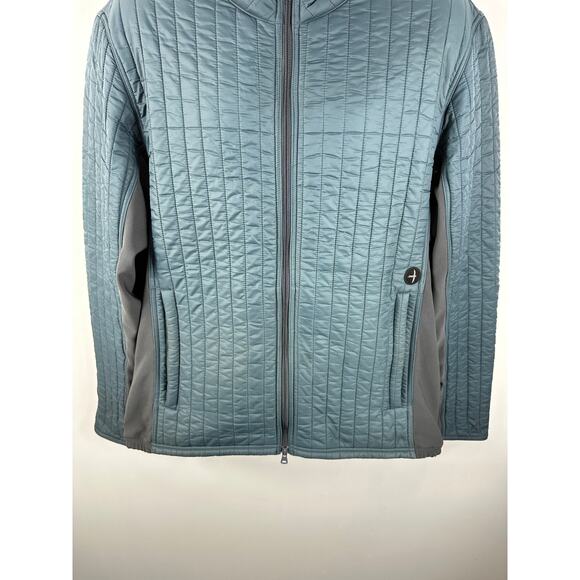 Relwen Vertical Insulator Quilted Hybrid Jacket Fleece Lined Blue Full Zip 2XL - Picture 8 of 11